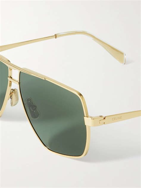 celine metal sunglasses gold|oversized Celine sunglasses.